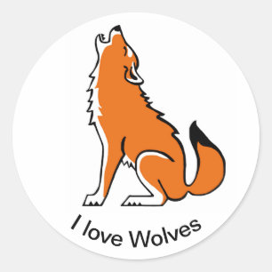 Wild animals -  I love WOLVES-Animal lover -  Classic Round Sticker