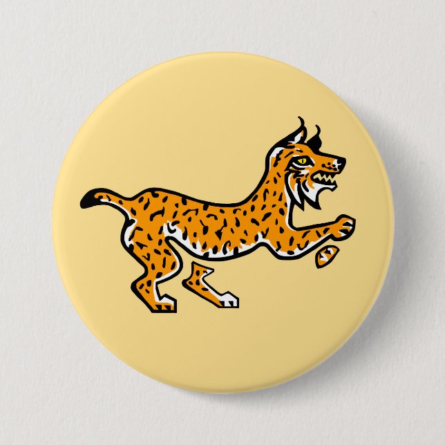 Wild animals - Iberian LYNX  - yellow Button (Front)