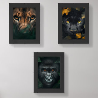 Wild Animals in Hiding Wall Art Sets