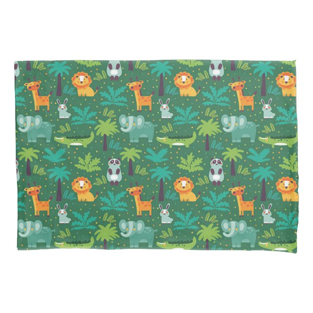 Wild Animals In Jungle Pillow Case (Front)