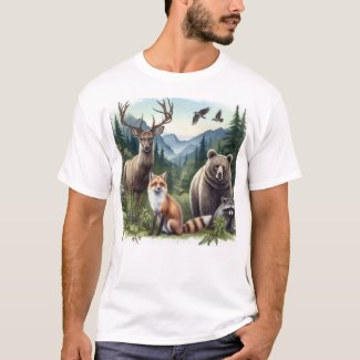 Wild Animals In Woods Nature Mens