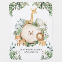 Wild Animals Jungle Safari Greenery Baby Nursery