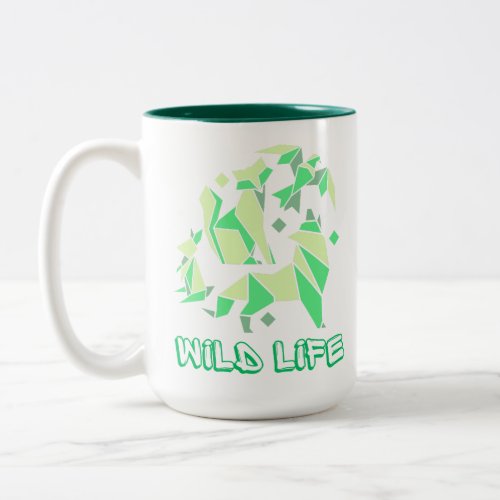 Wild animals life illustration T_Shirt Two_Tone Coffee Mug