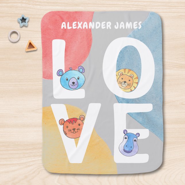 Wild Animals Love Baby Blanket (Creator Uploaded)