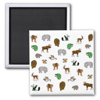 Wild Animals Magnet by PugWiggles at Zazzle