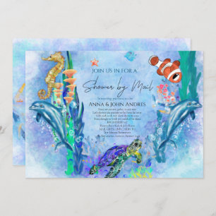 Wild Animals Ocean Sea Baby Shower By Mail  Invitation