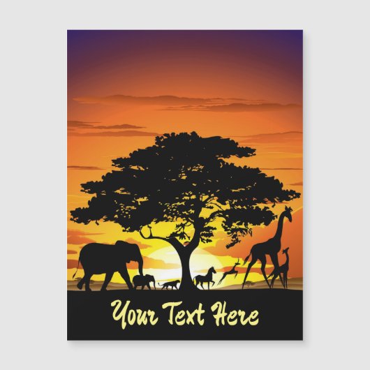 Wild Animals on African Savanna Sunset (Front)