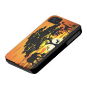 Wild Animals on Savannah Sunset iPhone 4 Case (Bottom)