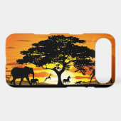 Wild Animals on Savannah Sunset iPhone 4 Case (Back (Horizontal))