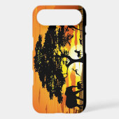 Wild Animals on Savannah Sunset iPhone 4 Case (Back)