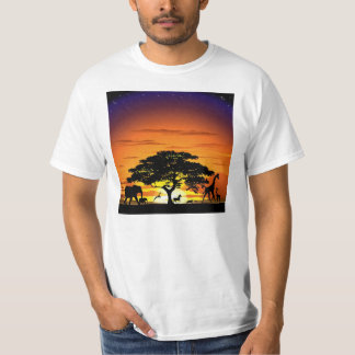 Wild Animals on Savannah Sunset T-shirt