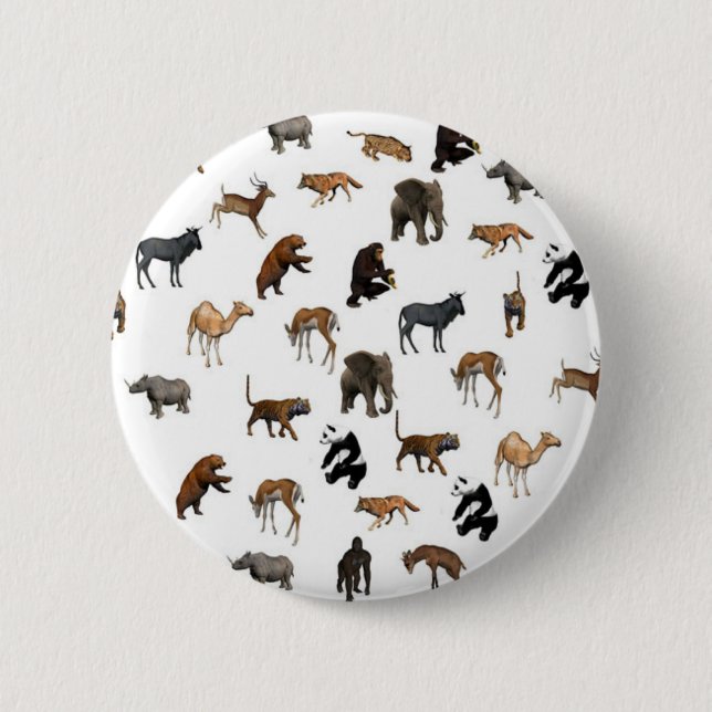Wild Animals Pinback Button (Front)