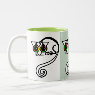 Wild animals -POSSUM- Conservation- Nature Green Two-Tone Coffee Mug