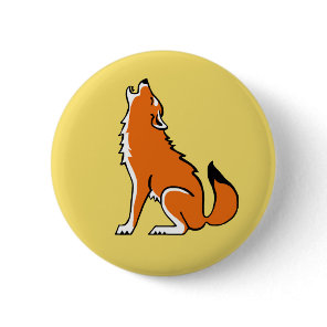 Wild animals -  Red WOLF- Nature- yellow Button