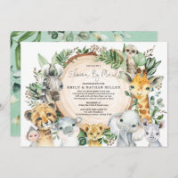 Wild Animals Safari Greenery Baby Shower By Mail