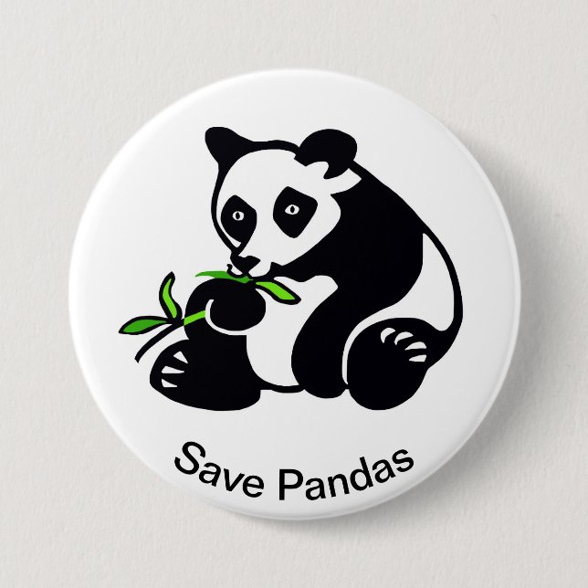 Wild animals -Save PANDAS - wildlife Button (Front)