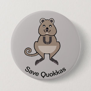 Wild animals - Save QUOKKAS -Australia - Button