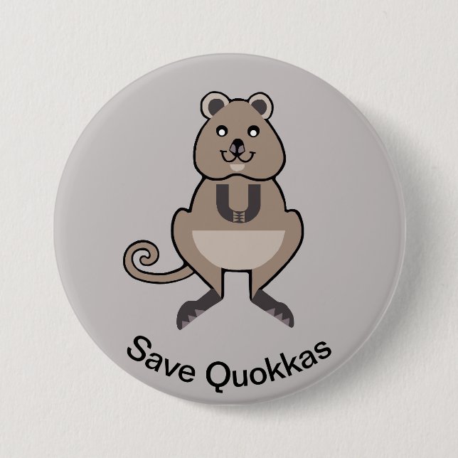 Wild animals - Save QUOKKAS -Australia - Button (Front)
