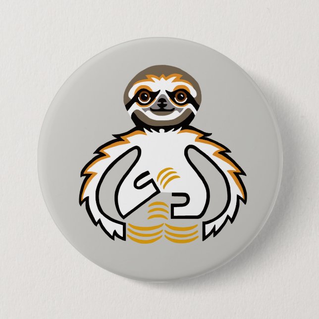 Wild animals - SLOTH -Conservation - Nature Button (Front)