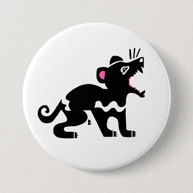Wild animals -  TASMANIAN DEVIL- Marsupial Button (Front)
