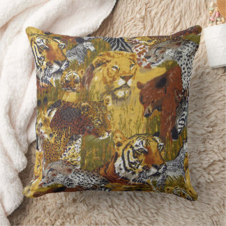 Wild Animals Throw Pillow