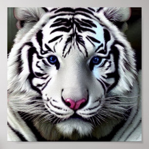 Wild animals Tiger white  Poster