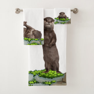 Wild Animals Weasels  -  Baby Otters Bath Towel Set