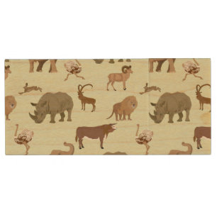 Wild animals wood USB flash drive