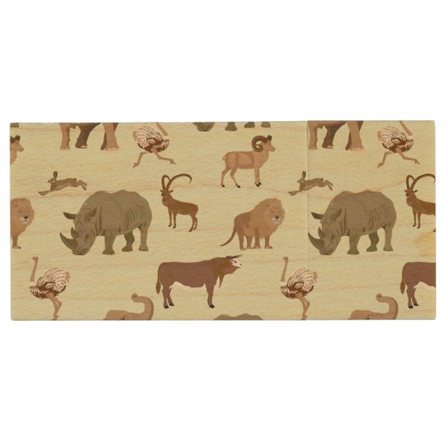 Wild animals wood USB flash drive (Front)