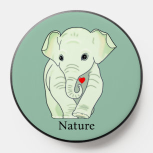 Wild Anime Elephant Cartoon on Light Blue PopSocket