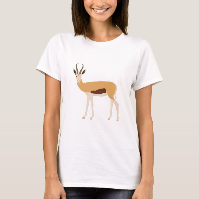 Wild Antelope Animal Illustration T-Shirt (Front)