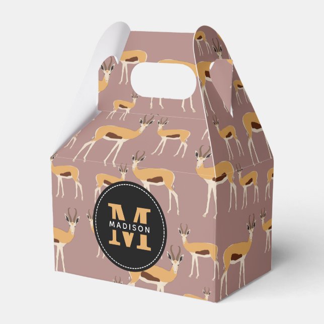 Wild Antelope Animal Pattern Favor Boxes (Front Side)