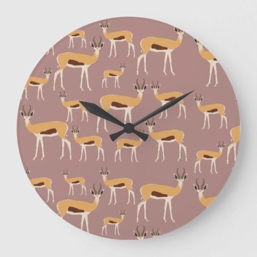 Wild Antelope Animal Pattern Large Clock