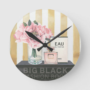 Wild Apple   Big Fashion Book - Striped Round Clock