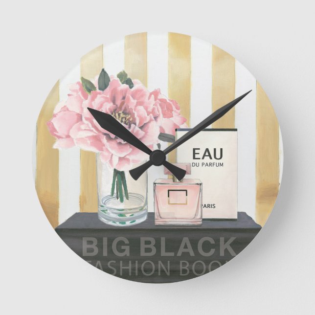 Wild Apple | Big Fashion Book - Striped Round Clock (Front)