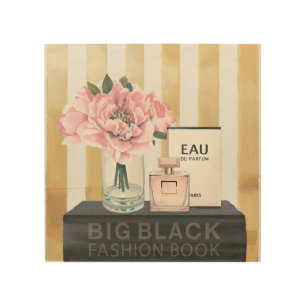 Wild Apple   Big Fashion Book - Striped Wood Wall Art