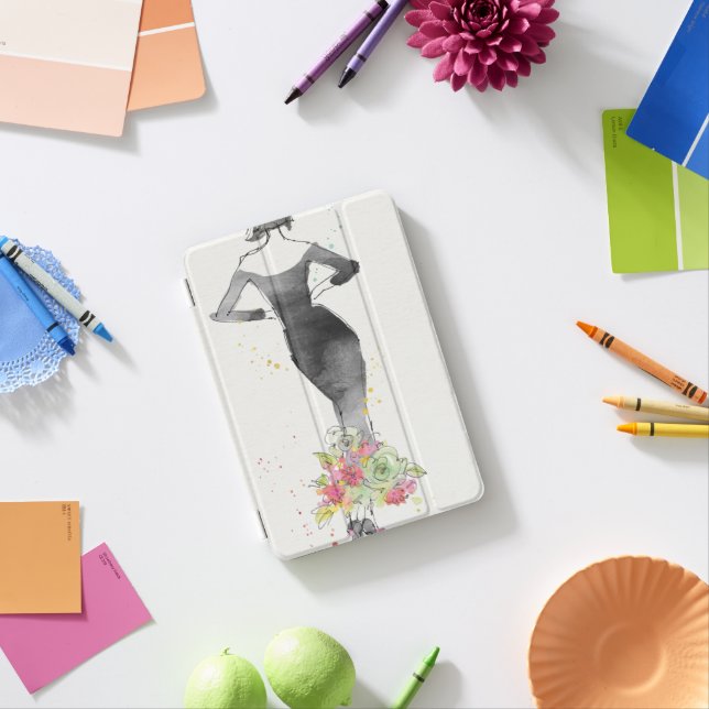 Wild Apple | Chic Floral Dress Sketch iPad Mini Cover (In Situ)