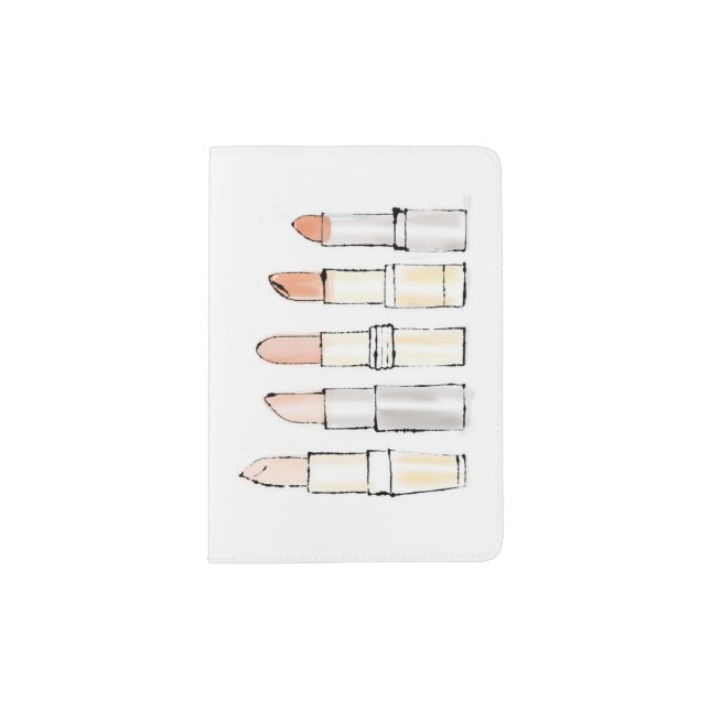 Wild Apple | Colorful Modern Lipstick Sketch Passport Holder (Front)