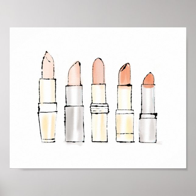 Wild Apple | Colorful Modern Lipstick Sketch Poster (Front)