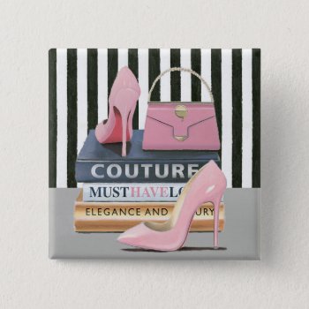 Wild Apple | Couture Stripes - Shoes & Bag Button by wildapple at Zazzle