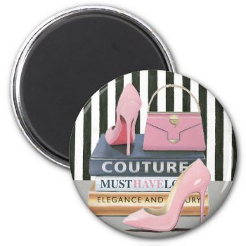 Wild Apple | Couture Stripes - Shoes & Bag Magnet by wildapple at Zazzle