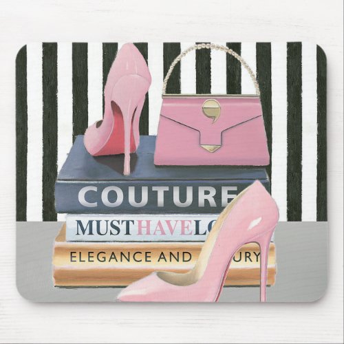 Wild Apple  Couture Stripes _ Shoes  Bag Mouse Pad