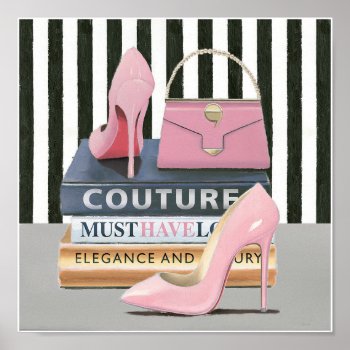 Wild Apple | Couture Stripes - Shoes & Bag Poster by wildapple at Zazzle
