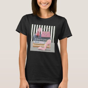 Wild Apple | Couture Stripes - Shoes & Bag T-shirt by wildapple at Zazzle