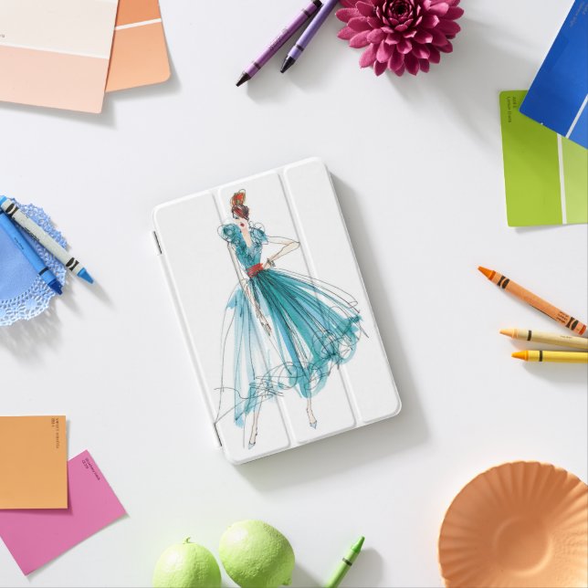Wild Apple | Haute Couture Fashion Sketch iPad Mini Cover (In Situ)