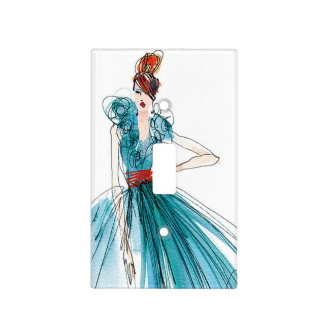 Wild Apple | Haute Couture Fashion Sketch Light Switch Cover (Front)