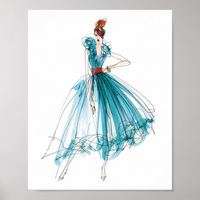 Wild Apple | Haute Couture Fashion Sketch Poster (Front)
