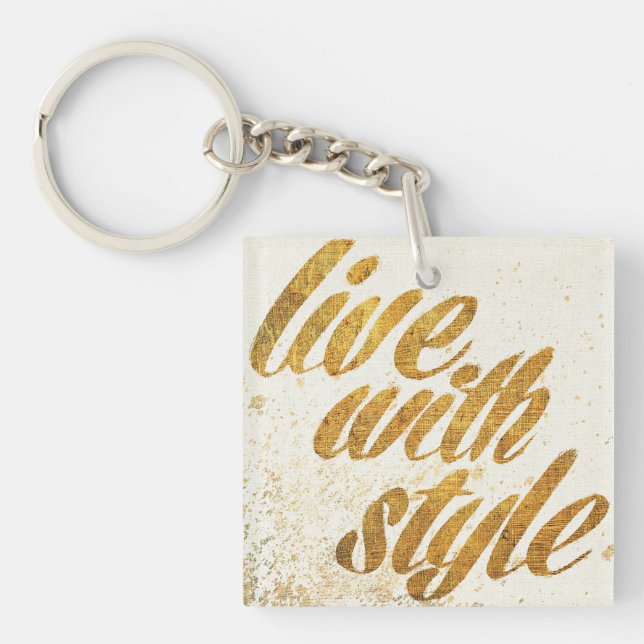 Wild Apple | Live With Style - Girly Quote Keychain (Front)