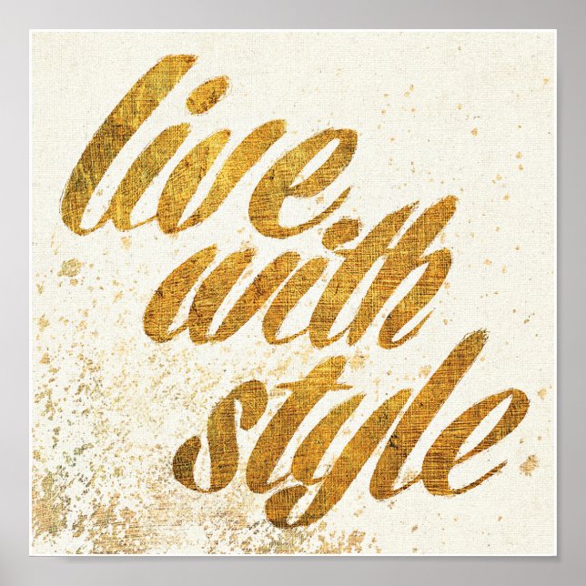 Wild Apple | Live With Style - Girly Quote Poster (Front)