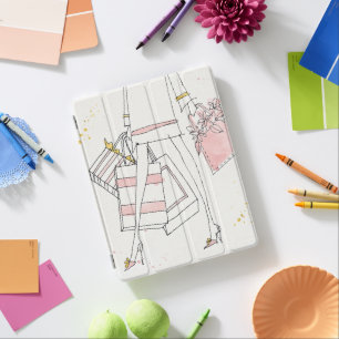 Wild Apple Modern Pink Fashion Sketch iPad Smart Cover